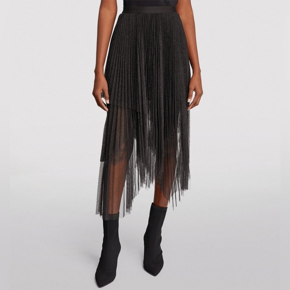 All Saints Veena Metallic Tulle Skirt - Picture 3 of 10